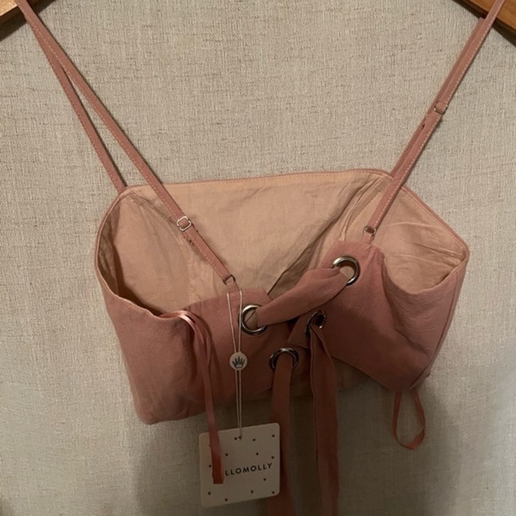 COPY - Hello Molly Rose Pink Cropped Halter Top Size M - Picture 7 of 8